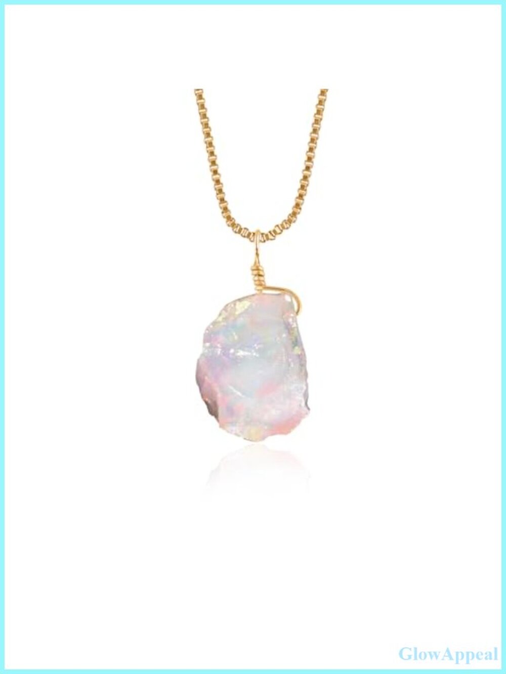 Raw Ethiopian Fire Opal Pendant Necklace 14K Gold Plated Chain October